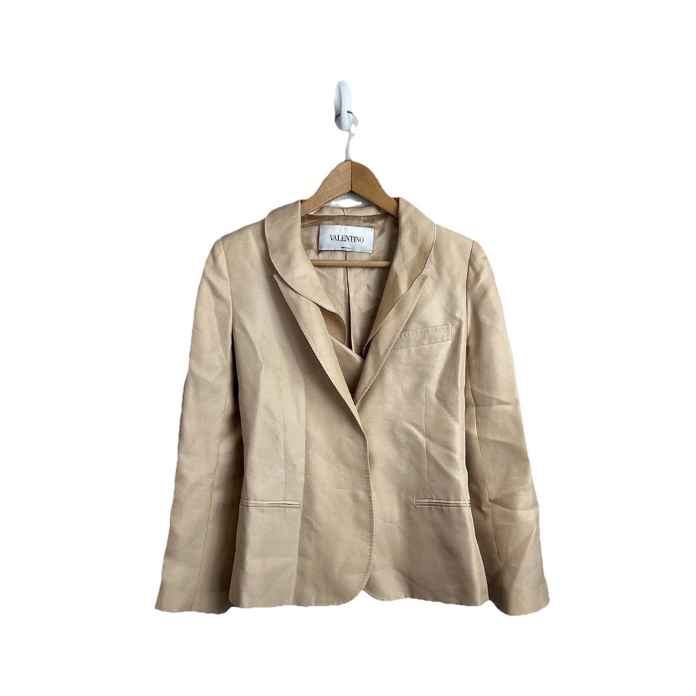 Valentino Jacket Blazer Notched Lapel Silk
